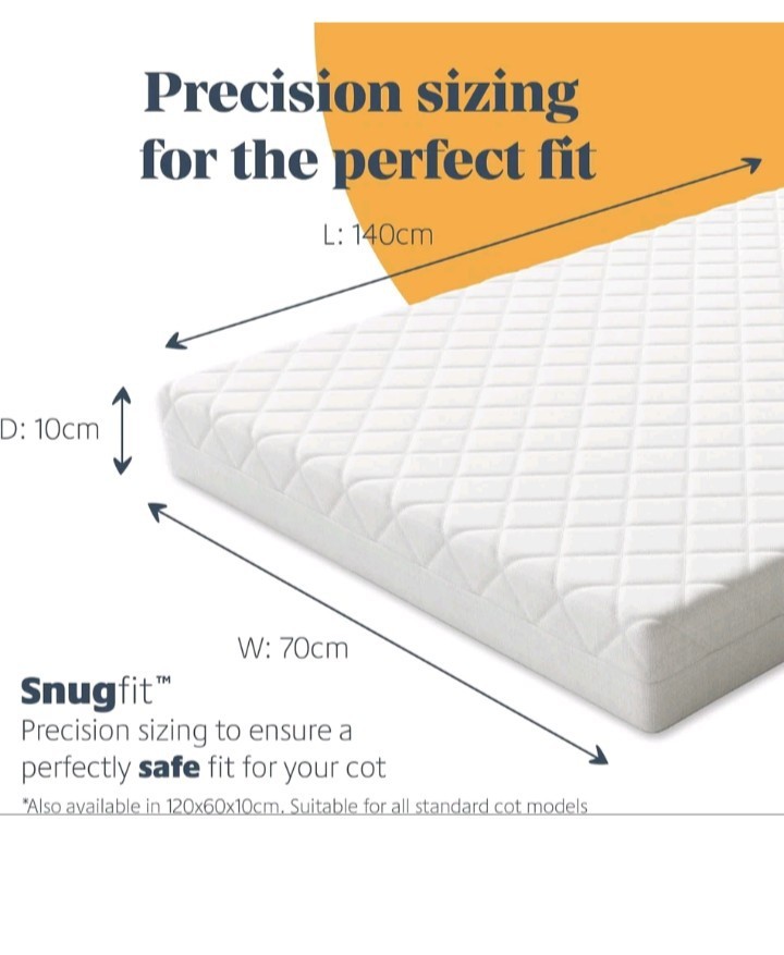 Mother Nurture Classic Eco Fibre Cot Bed Mattress - 140 x 70 x 10 Cm - New - Image 4