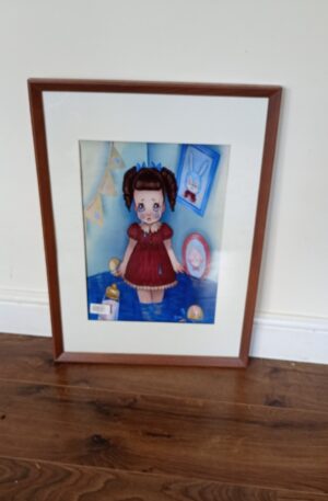 Poster Baby cry With Wooden Frame 63cm x 45cm x3cm