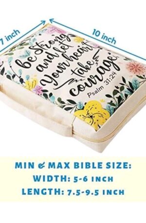 Bible Cover Carrying Case Bag with Handle and Zipper Pocket for Women