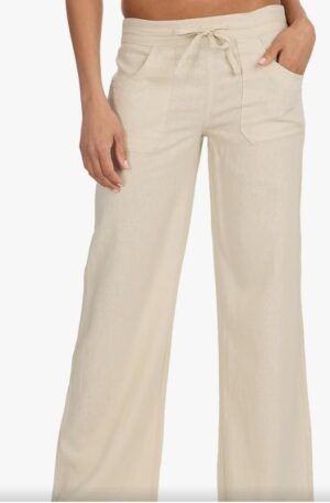 LadiesLong Trousers Summer Lightweight Longline Chino Pants Wide Leg Breathable