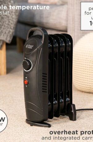 Russell Hobbs Electric Heater 650W 5 Fin Oil Filled Radiator  Portable RHOFR3001
