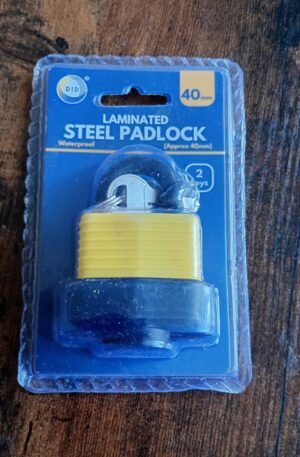 40mm Laminated Steel Padlock Waterproof Heavy Duty Lock with 2 Keys Security Loc