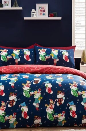 Catherine Lansfield Christmas Elves Cotton Rich Single Duvet Set Single