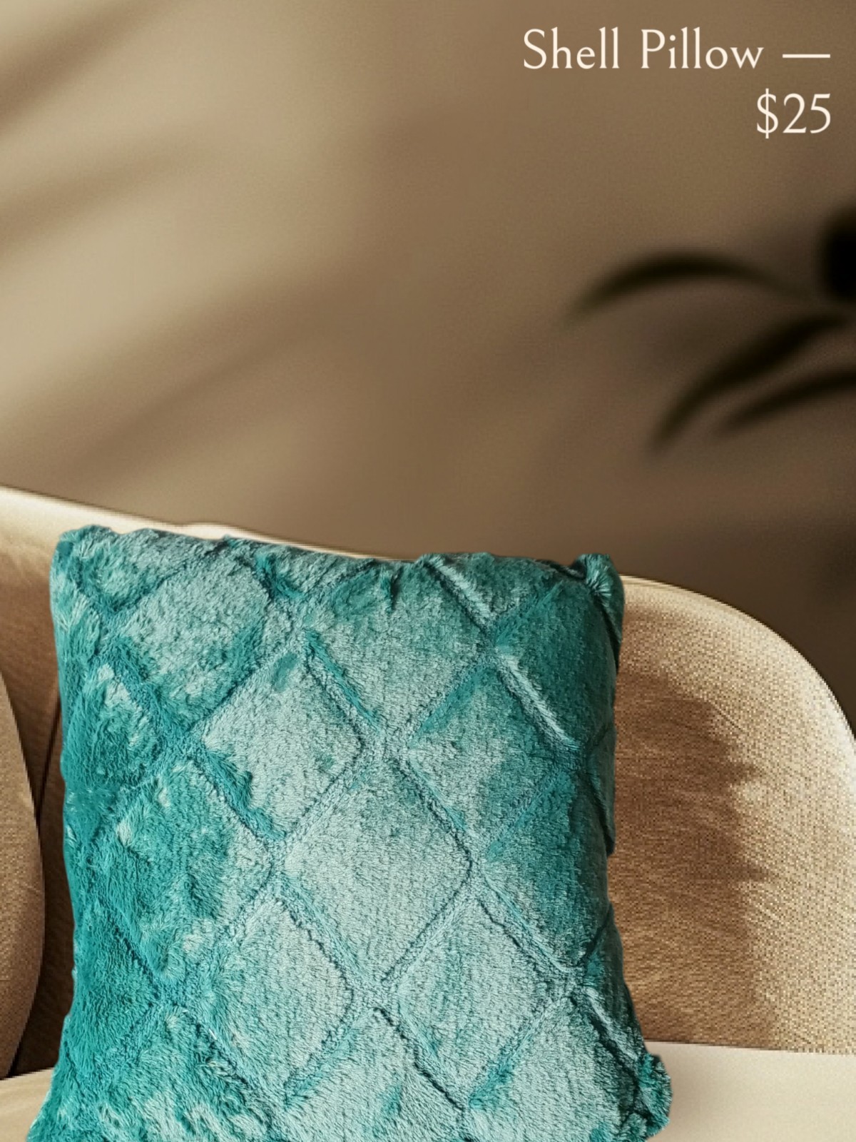 Catherine Lansfield Cosy Diamond Faux Fur 43x43cm Cushion Cover Bottle Green