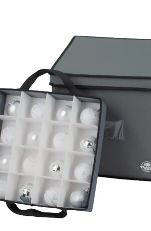 Christmas Village Grey Collapsible 64 Bauble Storage Bag