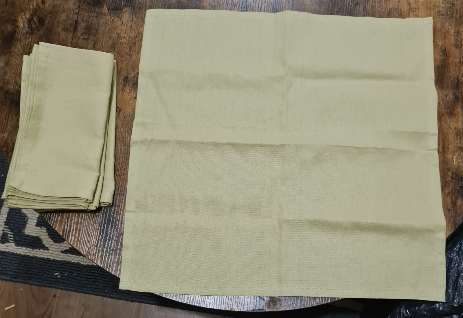 Encasa Cotton Cloth Napkins | Set of 6 | Size 43x43 cm | Sage Green Solid Color - Image 4
