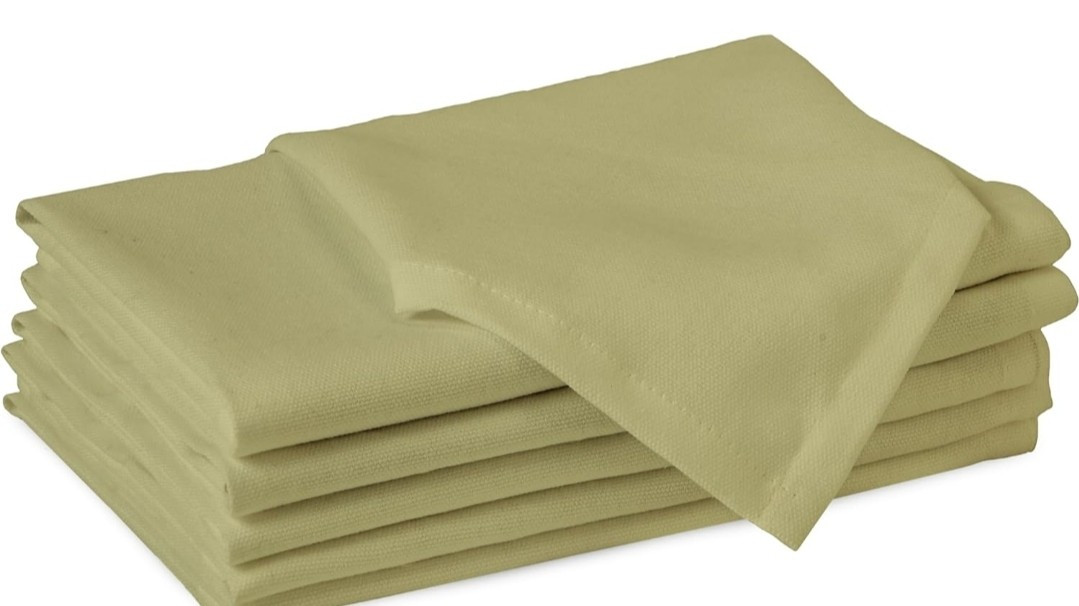 Encasa Cotton Cloth Napkins | Set of 6 | Size 43x43 cm | Sage Green Solid Color