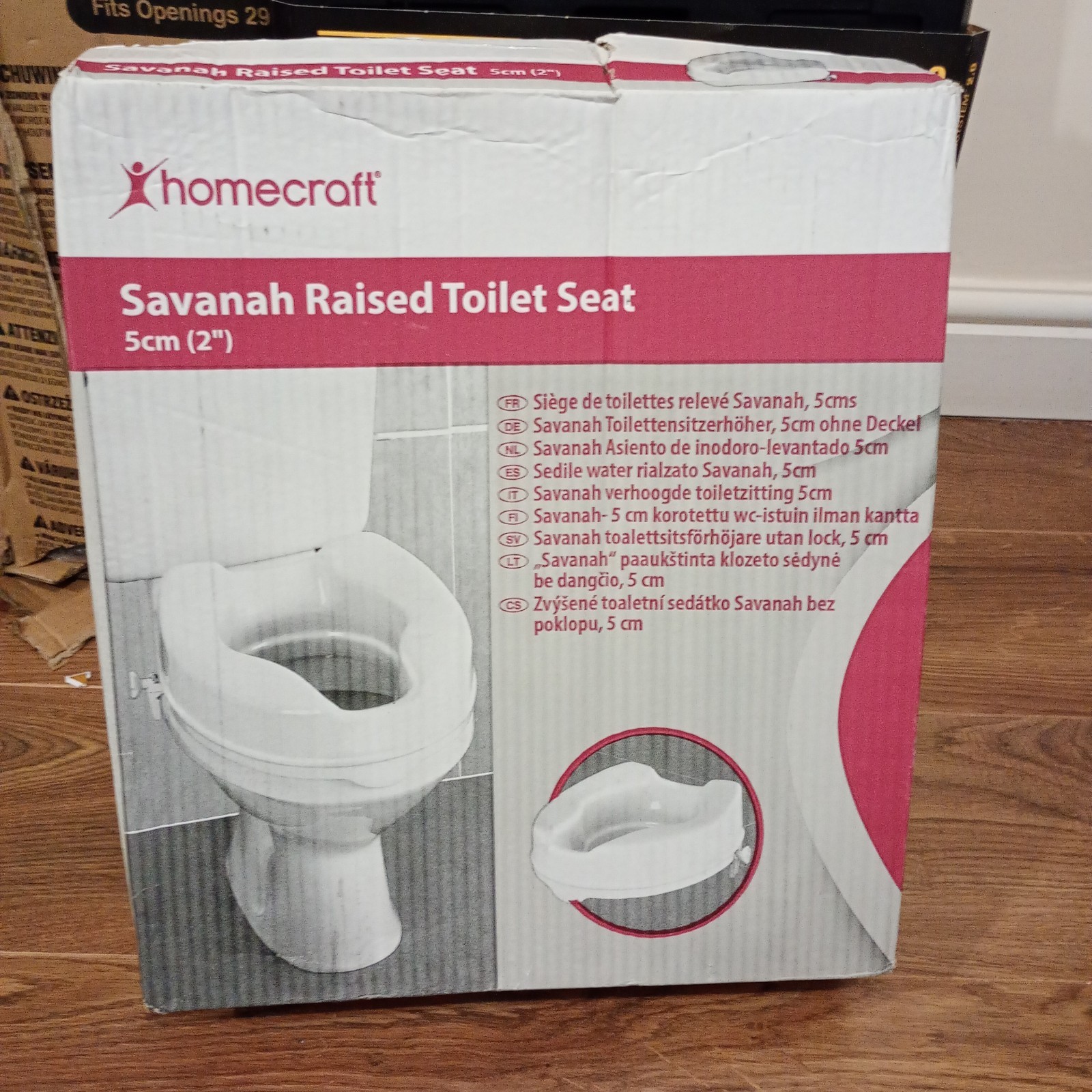 Homecraft Savanah Raised Toilet Seat Without Lid, 5cm (2"),