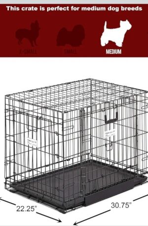 MidWest Homes for Pets Medium Ovation Double Door 76 cm Folding Metal Dog