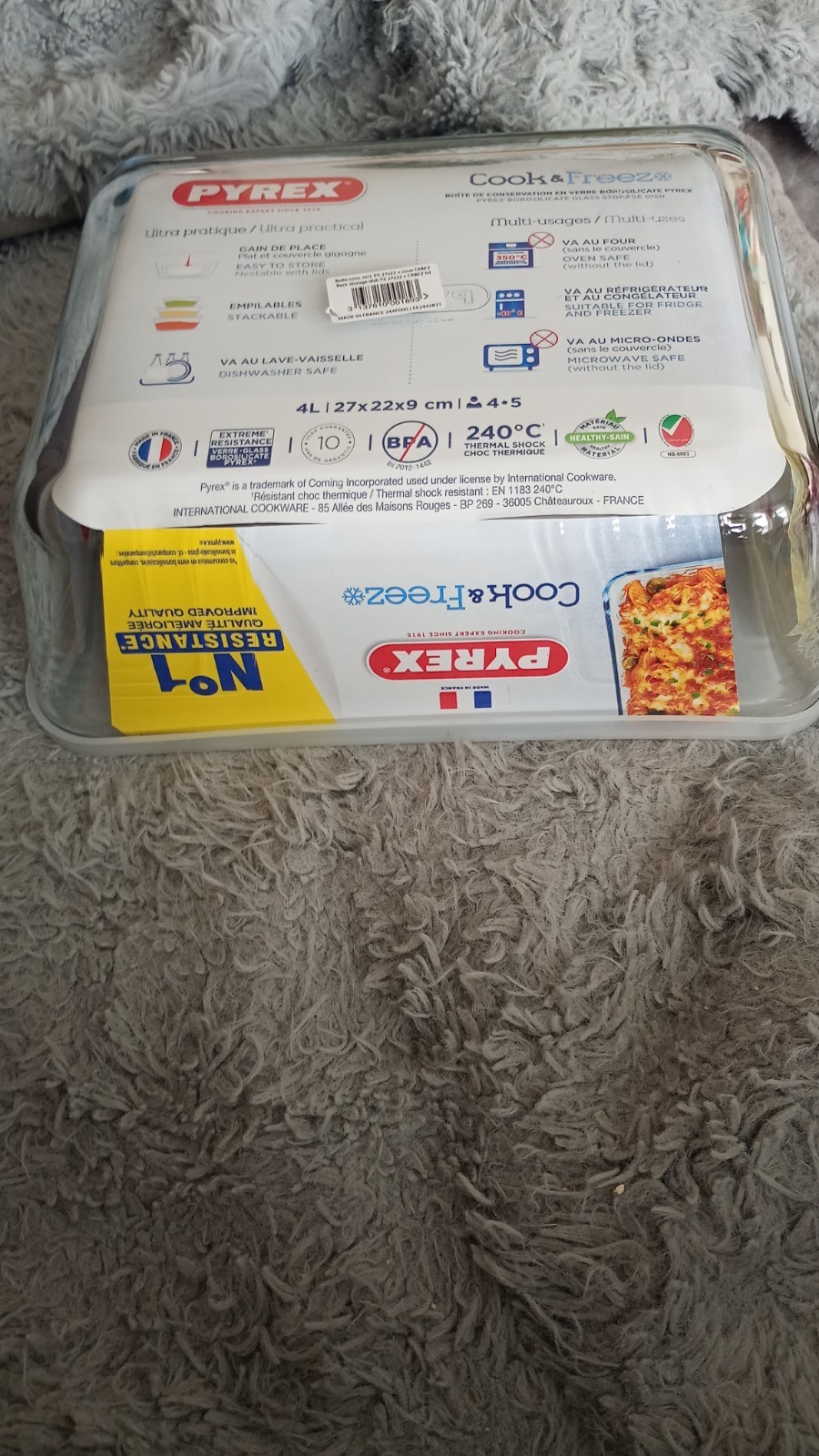 Pyrex Cook & Freeze Rectangular Dish with Lid 4L - Plastic & Glass - Image 5