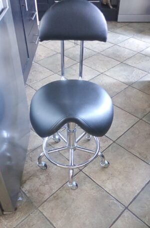 REDCAMP Rolling Saddle Stool with Back Support,Ergonomic Swivel Saddel Chair