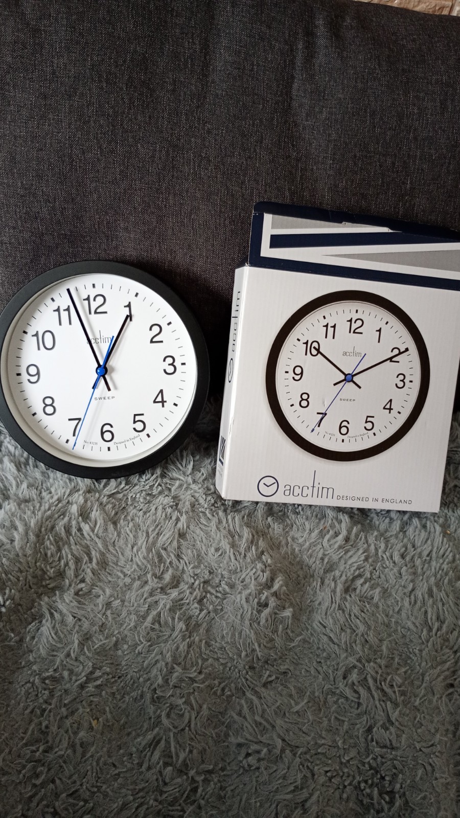 Acctim Bromham Non Ticking Sweep Seconds Hand Wall Clock 20cm Diameter Black