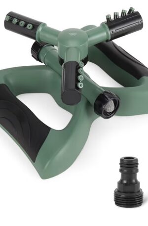Amazon Basics Whirling Rotating Sprinklers For Yard, Green, 1-pack