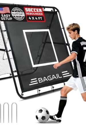 BAGAIL Double Sided Rebounder Net, Football Nets, 120x120cm