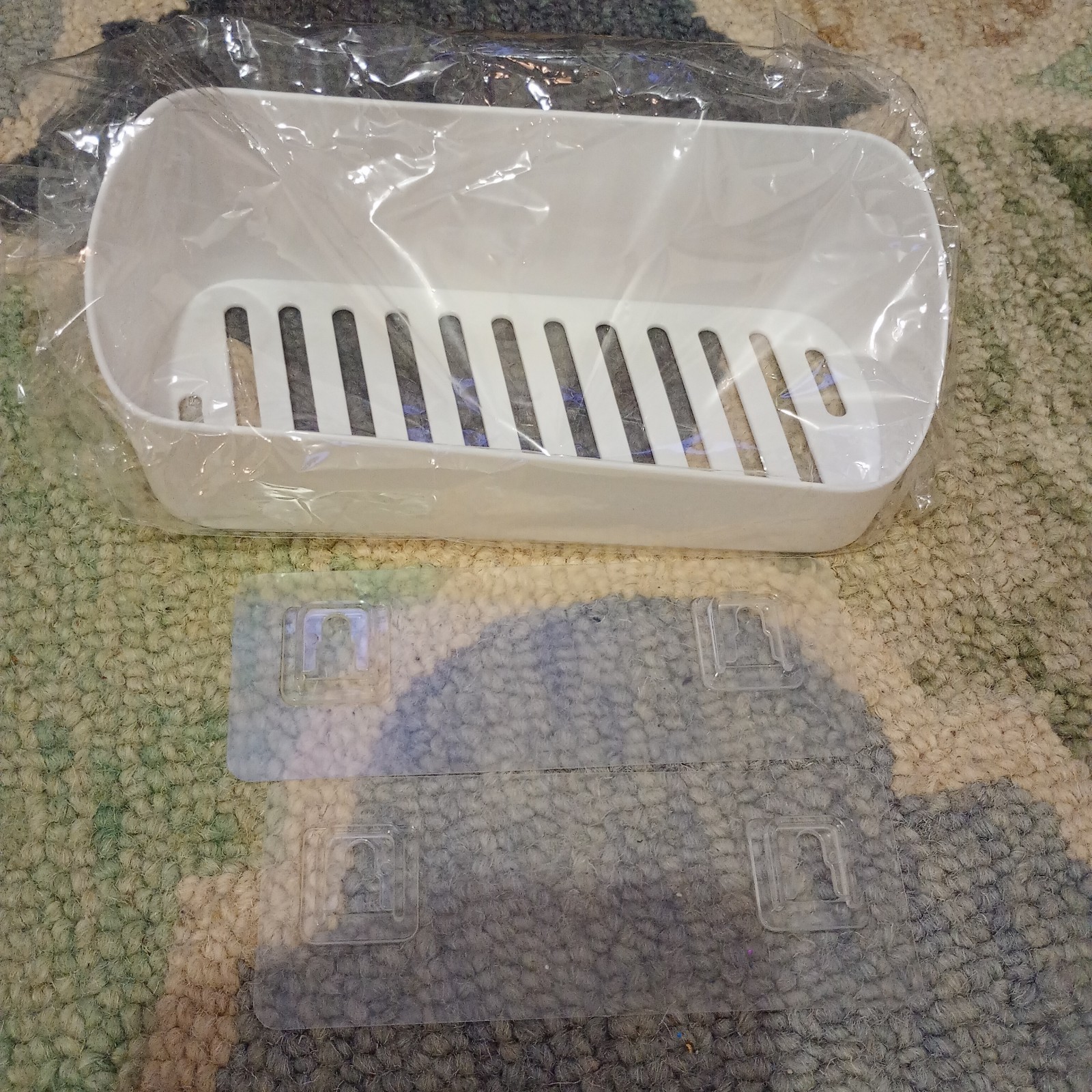Bathroom Shelf Organizer, Adhesive Shower Caddy Plastic Bathroom Storage Rack - Image 3