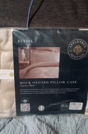 Elysia Mock Oxford Pillow Case 76x48cm Champagne Colour Brand New