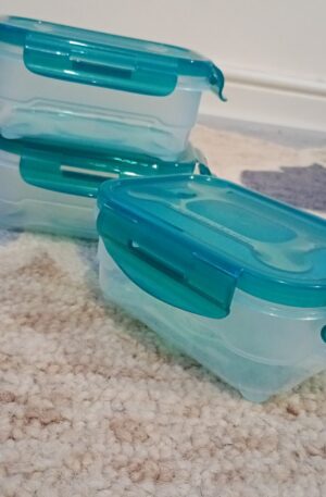Food-Storage Set, 3 x 0.6 liter, Light Blue