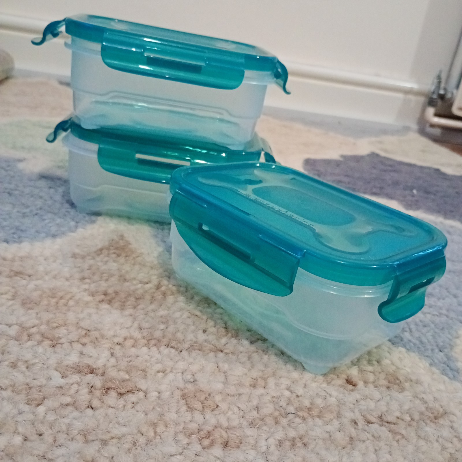 Food-Storage Set, 3 x 0.6 liter, Light Blue