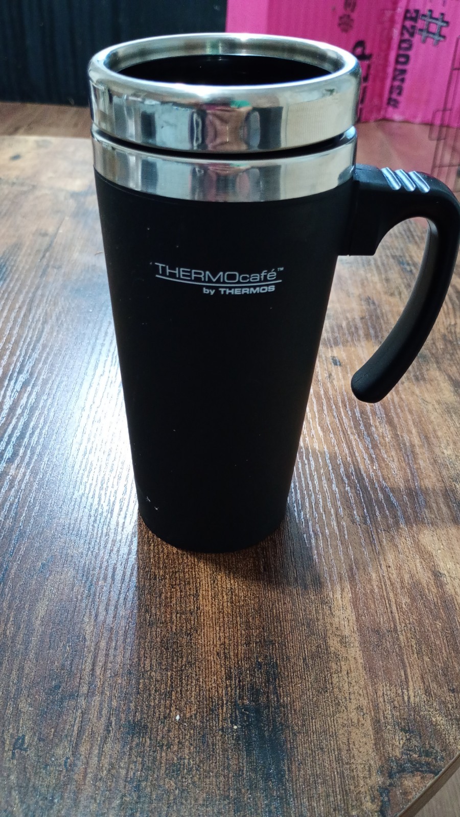 THERMOcafè by THERMOS 420 ml Plastic and Stainless Steel Soft Touch Travel Mug,